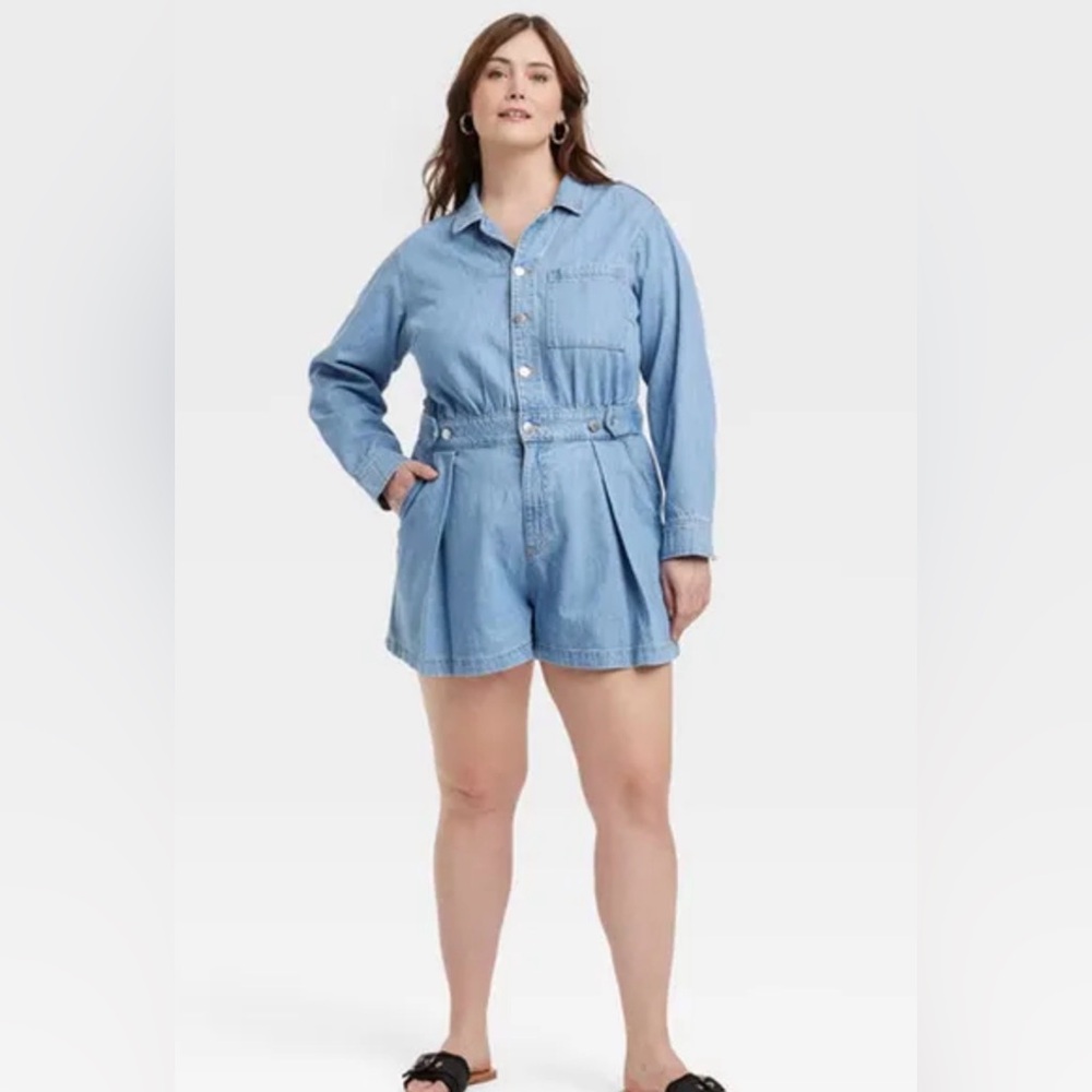 Light Blue Denim Romper